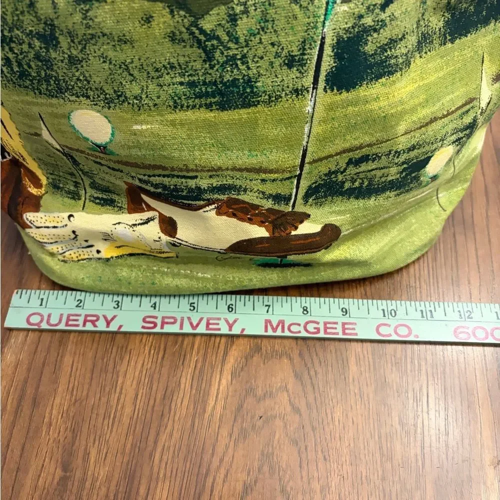 Anne Ormsby canvas 90’s Green Golf-Themed Tote Bag - Picture 15 of 15